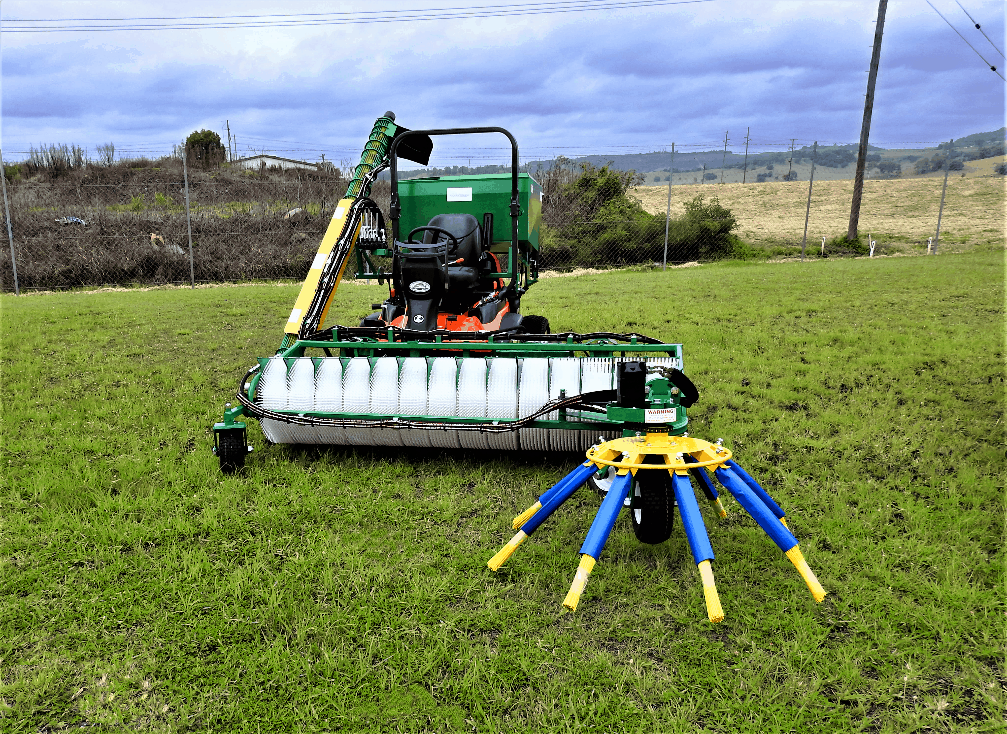 MACADAMIA HARVESTER ON OUT FRONT MOWER